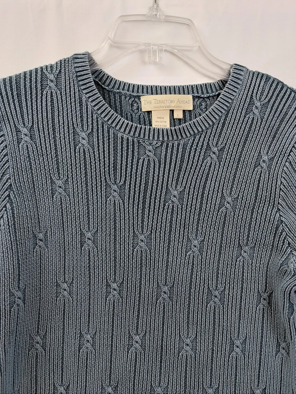 The Territory Ahead‎ Cotton Sweater Women's Size Large Cable Knit 100% Cotton